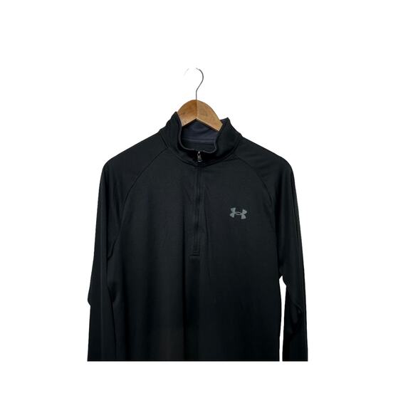 Under Armour Loose Fit Velocity 2.0 Black 1/4 Zip Pullover Shirt Men's Large - Picture 2 of 5